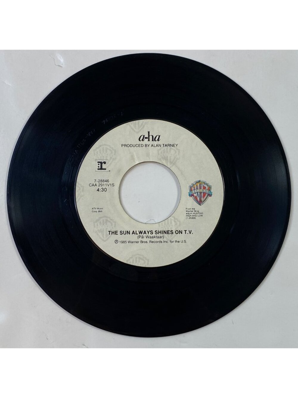 A-Ha The Sun Always Shines On TV 1985 7" Vinyl Record 45 Single Warner Bros